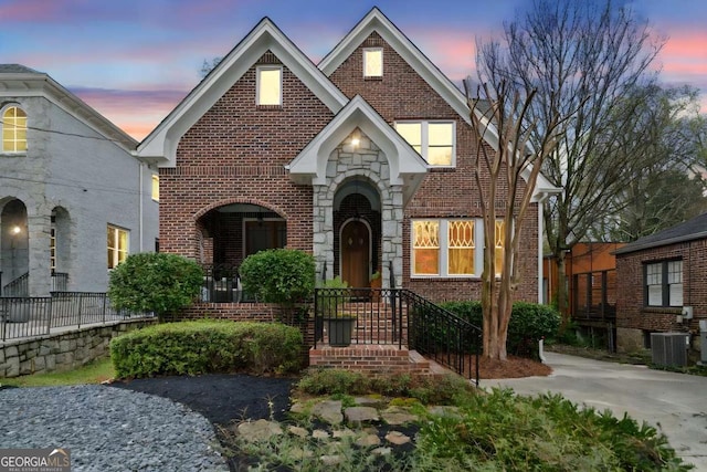 view of front of property featuring brick siding