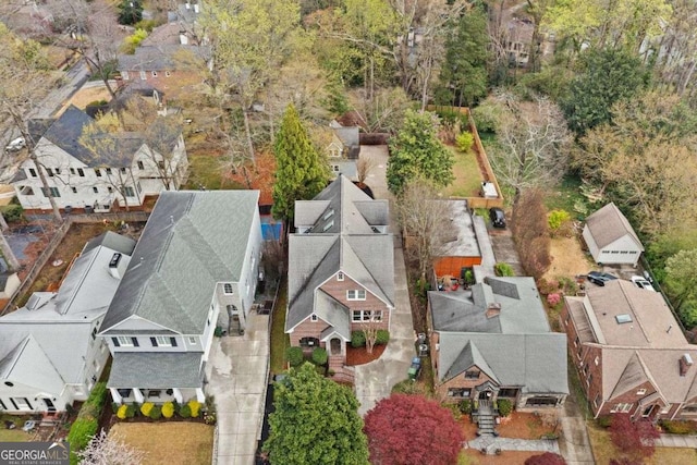 bird's eye view with a residential view