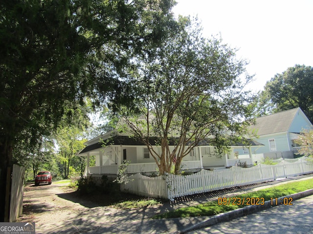 view of home's exterior featuring a fenced front yard
