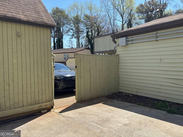 doorway to property with brick siding