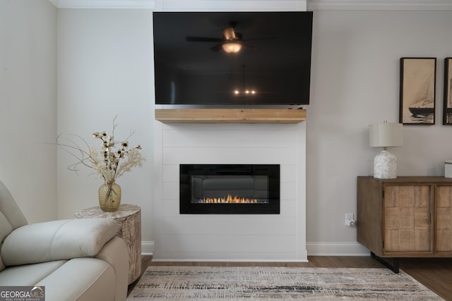 807 Stickley Oak Way, Woodstock, GA 30189 - living area featuring wood finished floors and a glass covered fireplace