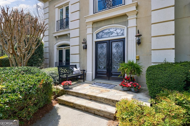 2005 Westbourne Way, Alpharetta, GA 30022 - view of exterior entry with french doors and a balcony