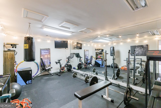 2005 Westbourne Way, Alpharetta, GA 30022 - gym featuring attic access