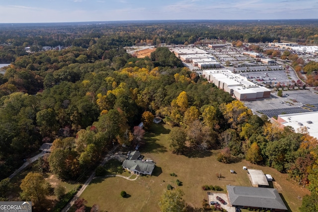 bird's eye view with a forest view