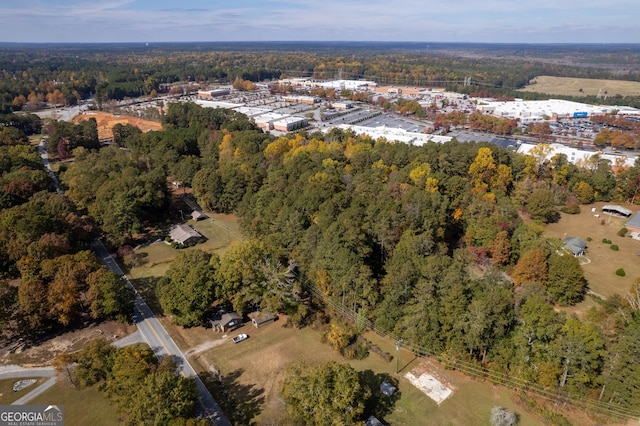 aerial view with a forest view