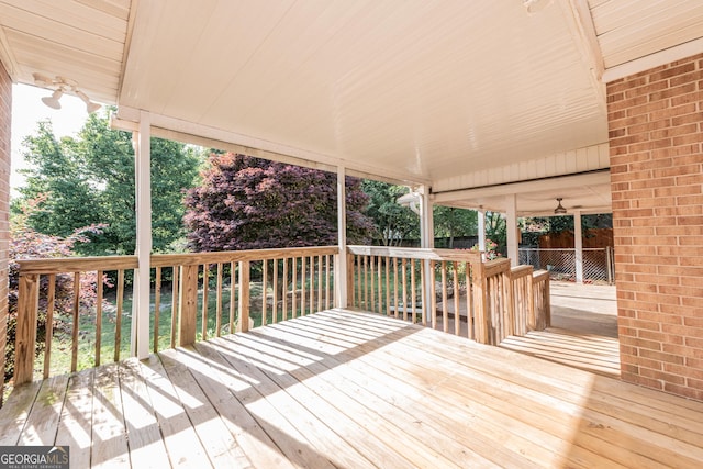 deck featuring fence