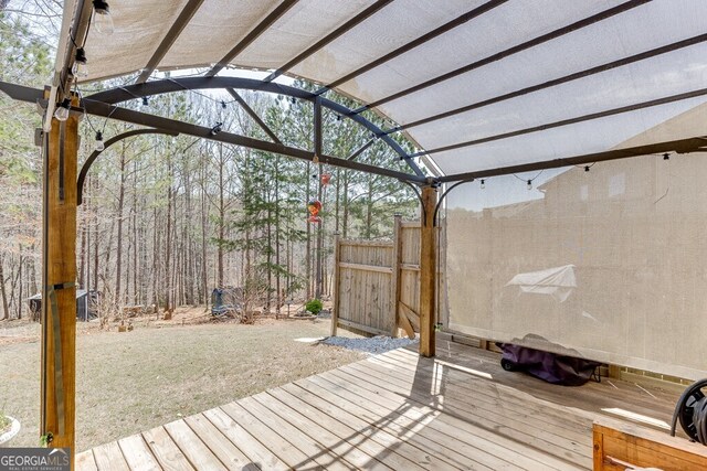 deck with a pergola