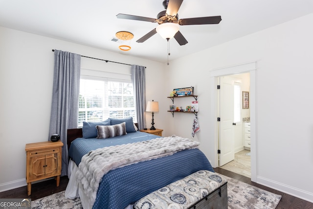 1515 Walker Ave, College Park, GA 30337 - bedroom featuring wood finished floors, baseboards, and ceiling fan