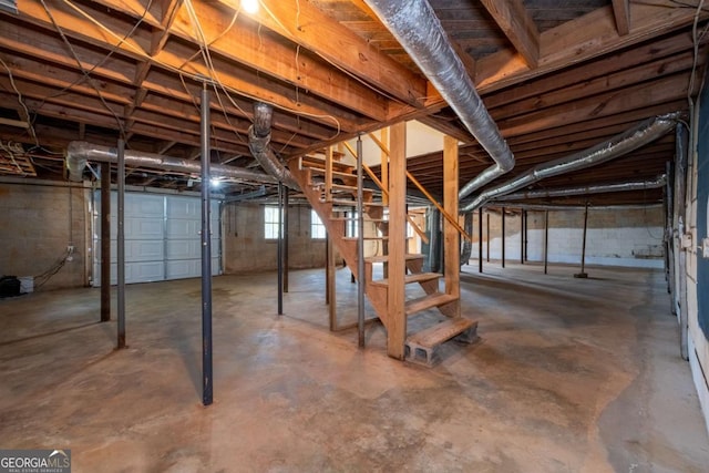 basement with stairway