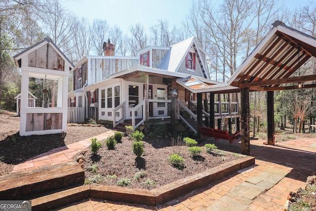 1621 Daniells Bridge Rd, Athens, GA 30606 - view of front of property with metal roof and a chimney