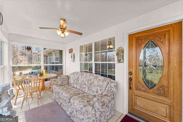 1595 Historic Old Highway 441, Clarkesville, GA 30523 - view of exterior entry with ceiling fan and covered porch