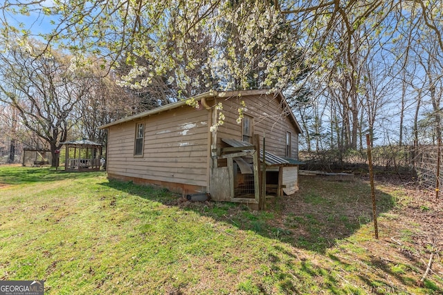 1595 Historic Old Highway 441, Clarkesville, GA 30523 - view of side of property with a gazebo, a yard, exterior structure, and an outbuilding