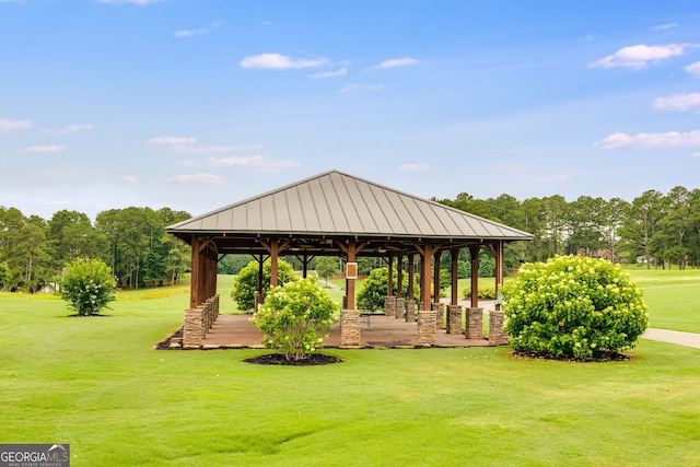 8166 N Pine Cone Dr, Villa Rica, GA 30180 - view of home's community with a gazebo and a yard