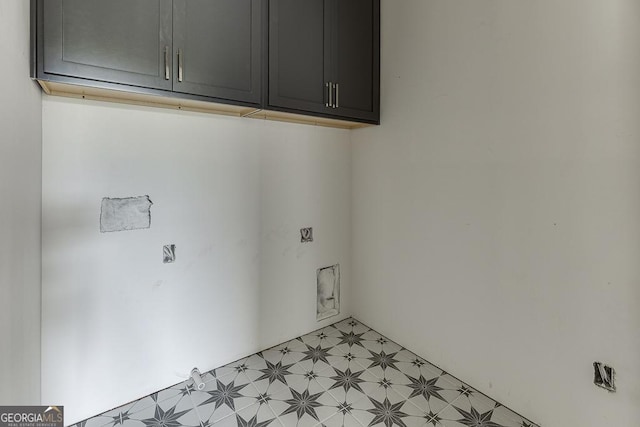 3787 Cheyenne Ln, Jefferson, GA 30549 - washroom with cabinet space, hookup for an electric dryer, and light floors