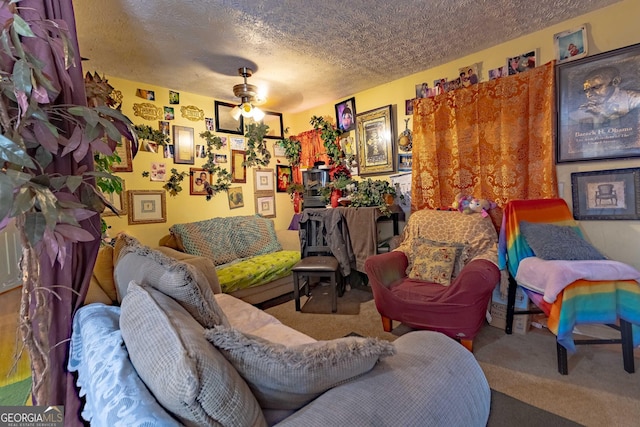 549 N Peter St, Athens, GA 30601 - carpeted living area featuring a textured ceiling