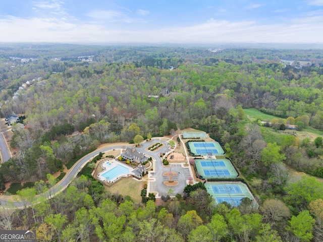 6635 Canyon Cv, Cumming, GA 30028 - drone / aerial view featuring a wooded view