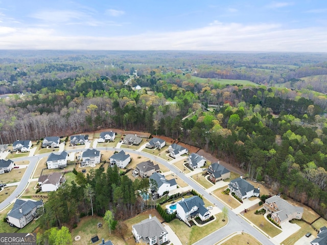 6635 Canyon Cv, Cumming, GA 30028 - bird's eye view with a forest view and a residential view
