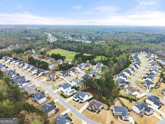 6635 Canyon Cv, Cumming, GA 30028 - bird's eye view with a forest view and a residential view