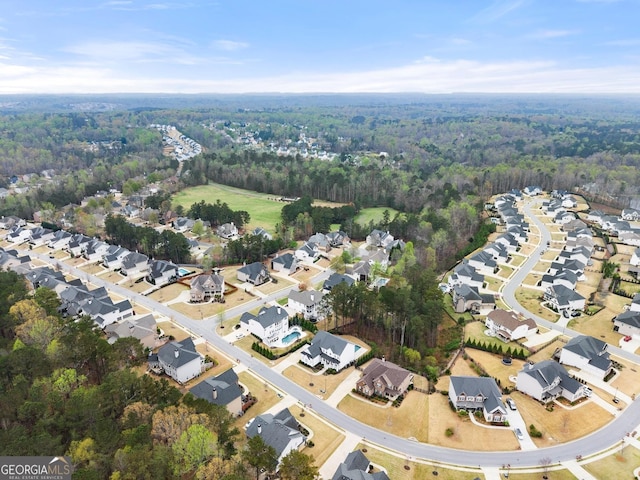 6635 Canyon Cv, Cumming, GA 30028 - bird's eye view featuring a residential view and a wooded view