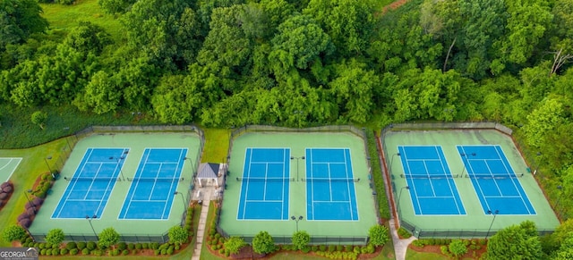 6635 Canyon Cv, Cumming, GA 30028 - drone / aerial view featuring a forest view