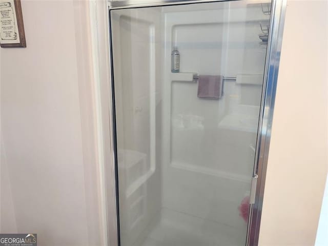 bathroom featuring a shower stall