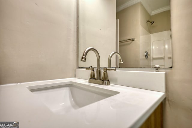 details with vanity and crown molding