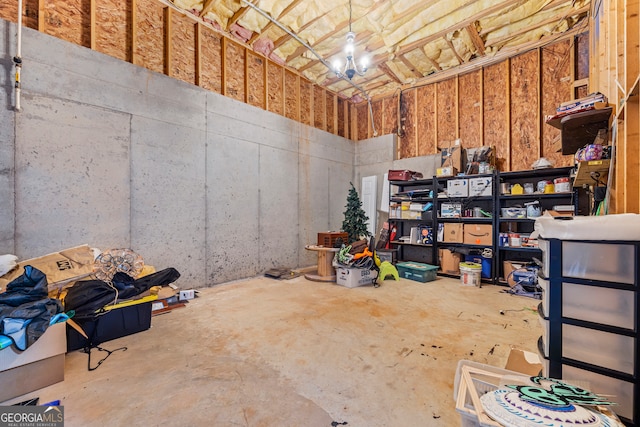 view of storage area