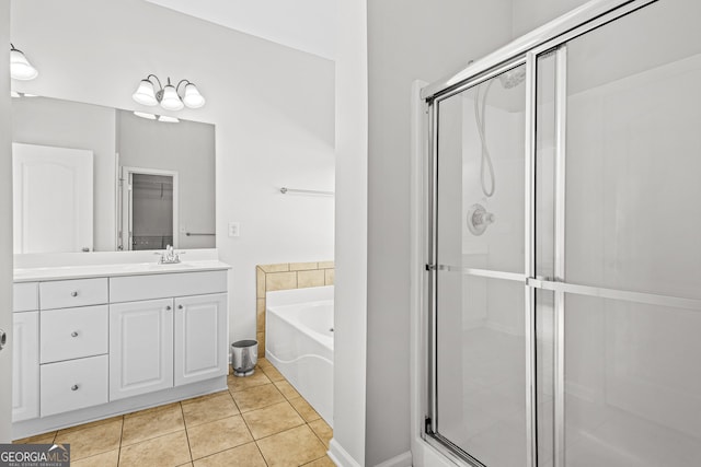 2105 Rotunda Ct, Conyers, GA 30094 - full bath featuring tile patterned floors, vanity, and a stall shower