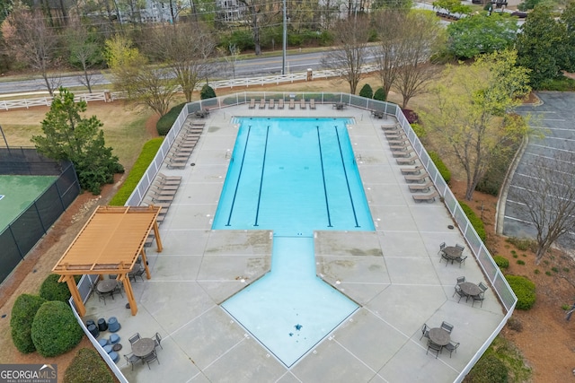 community pool with stairway