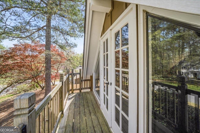 deck with french doors
