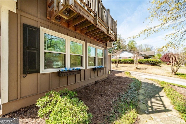 view of property exterior featuring board and batten siding