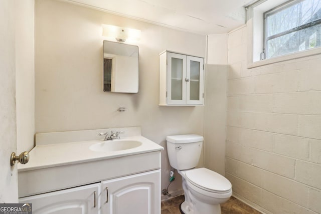 bathroom featuring toilet and vanity
