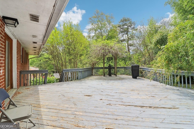wooden terrace with visible vents