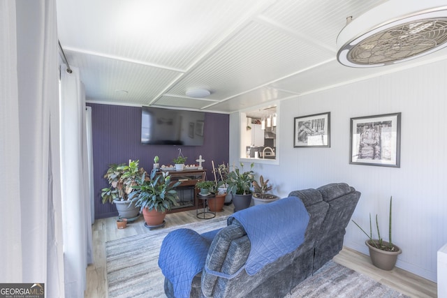 622 Cedartown Ave, Tallapoosa, GA 30176 - living room featuring wood finished floors and a glass covered fireplace