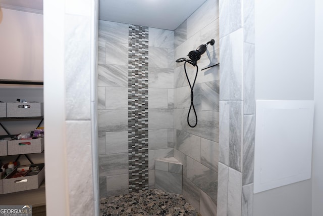 109 Shelton Ln, Eatonton, GA 31024 - bathroom featuring a sink, a walk in shower, and double vanity