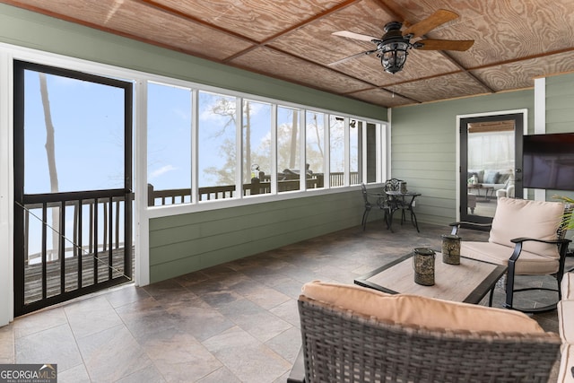 109 Shelton Ln, Eatonton, GA 31024 - sunroom with ceiling fan