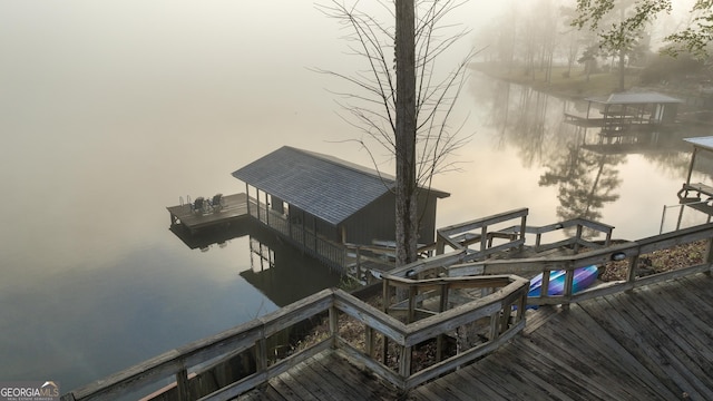 109 Shelton Ln, Eatonton, GA 31024 - wooden deck with a grill and a water view