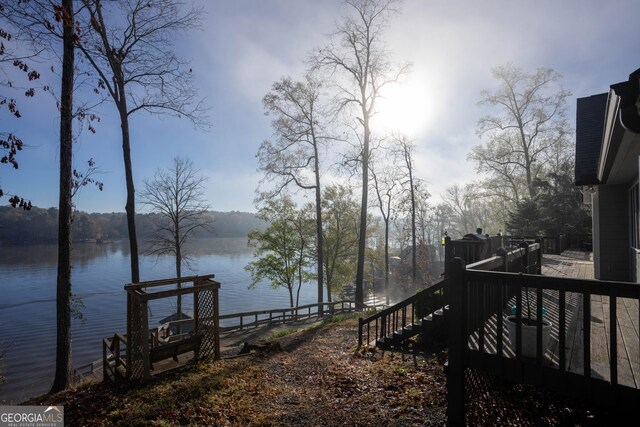 109 Shelton Ln, Eatonton, GA 31024 - view of yard with a water view and stairs