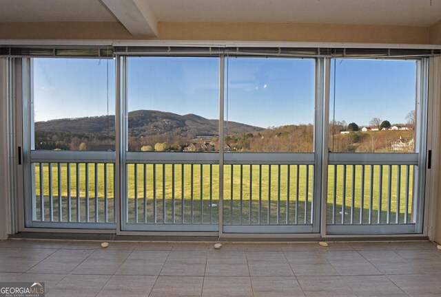 3112 Allison Ct, Young Harris, GA 30582 - unfurnished sunroom with a mountain view and a healthy amount of sunlight