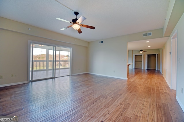 3112 Allison Ct, Young Harris, GA 30582 - unfurnished room with baseboards, visible vents, light wood-style flooring, and ceiling fan