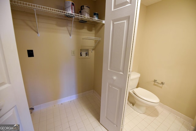 3112 Allison Ct, Young Harris, GA 30582 - clothes washing area with hookup for a washing machine, baseboards, laundry area, hookup for an electric dryer, and light tile patterned floors