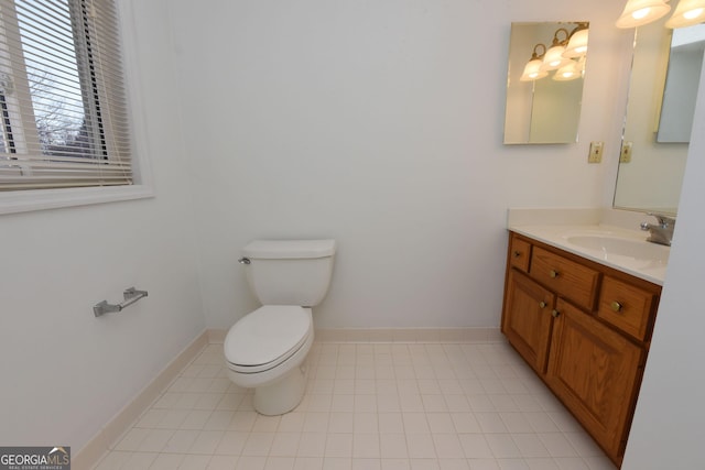 3112 Allison Ct, Young Harris, GA 30582 - bathroom featuring baseboards, toilet, tile patterned flooring, and vanity