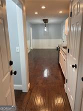 370 Rainey Dr, Dawsonville, GA 30534 - hall with recessed lighting and dark wood finished floors
