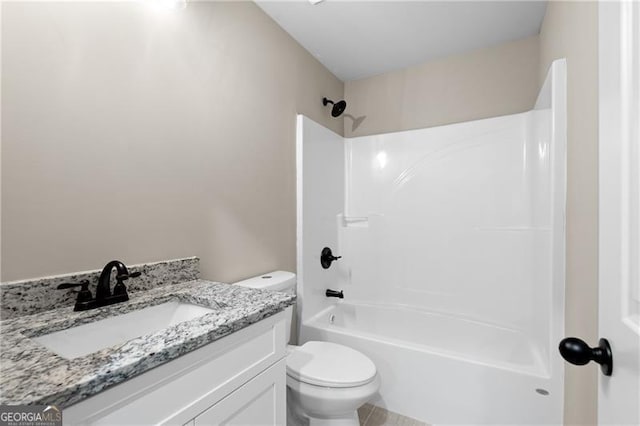 5726 Ridgewater Cir, Gainesville, GA 30506 - bathroom with toilet, shower / bath combination, and vanity