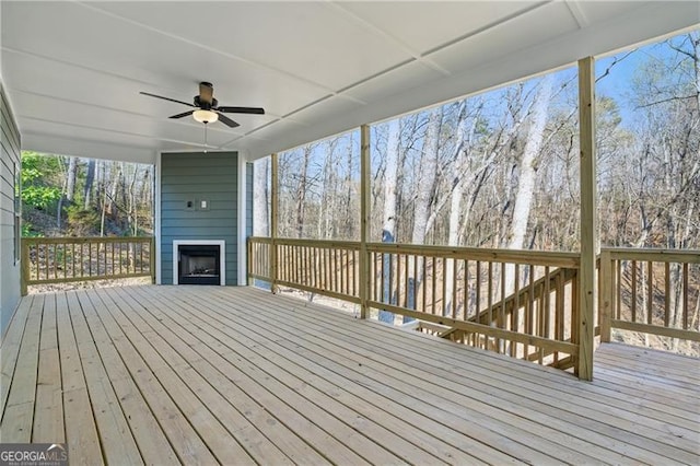 5726 Ridgewater Cir, Gainesville, GA 30506 - deck with a ceiling fan