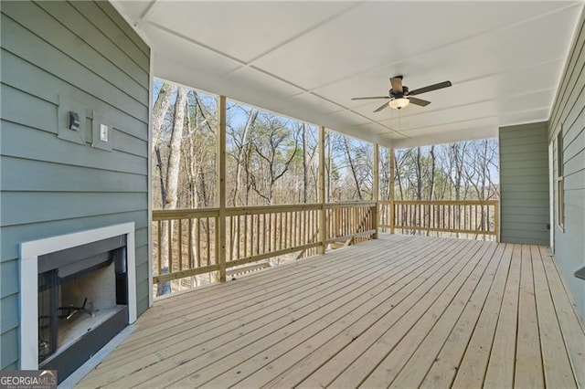 5726 Ridgewater Cir, Gainesville, GA 30506 - wooden terrace with ceiling fan