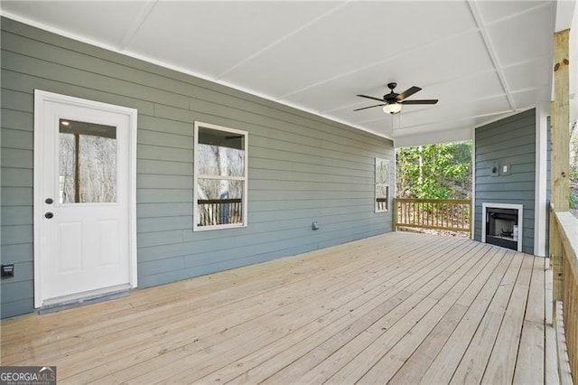 5726 Ridgewater Cir, Gainesville, GA 30506 - wooden deck with ceiling fan