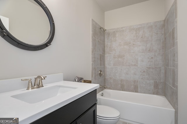 11395 Crestview Ter, Johns Creek, GA 30024 - full bathroom featuring toilet, shower / tub combination, and vanity