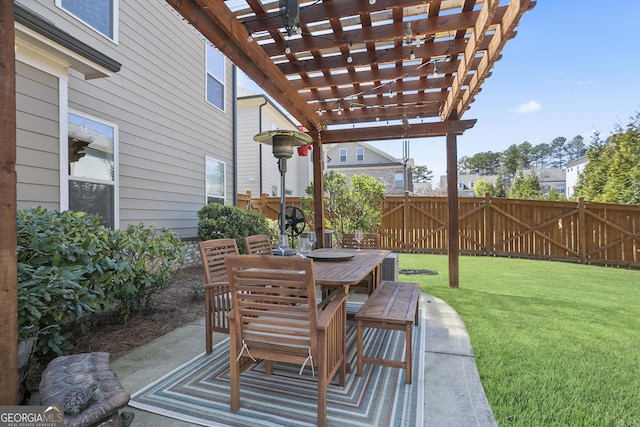 11395 Crestview Ter, Johns Creek, GA 30024 - view of patio featuring a pergola and outdoor dining space