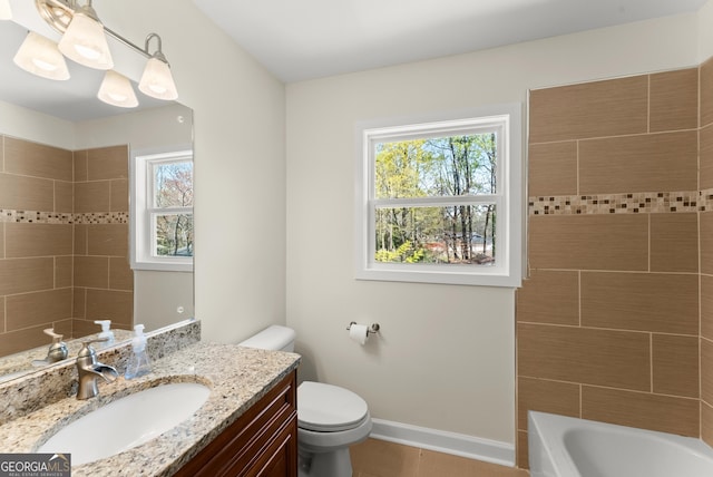 385 Jayne Ellen Way, Alpharetta, GA 30009 - full bathroom featuring vanity, baseboards, toilet, and tile patterned floors